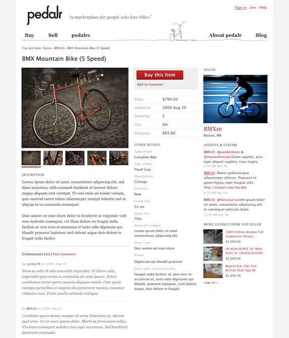 Pedalr product view