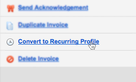 Convert to Recurring Profile